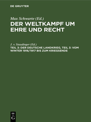 cover image of Der deutsche Landkrieg, Teil 3